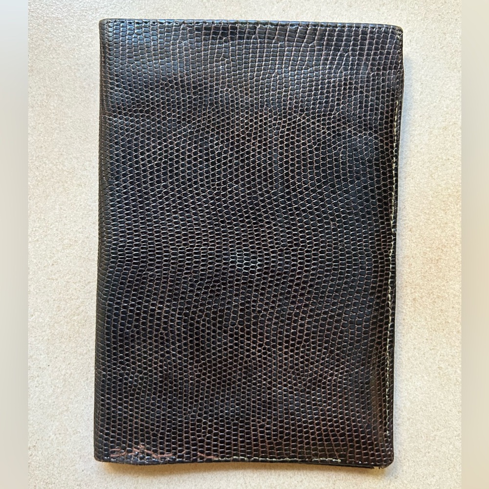 Lizard Brown Leather Men Rectangular Bifold Walle… - image 2